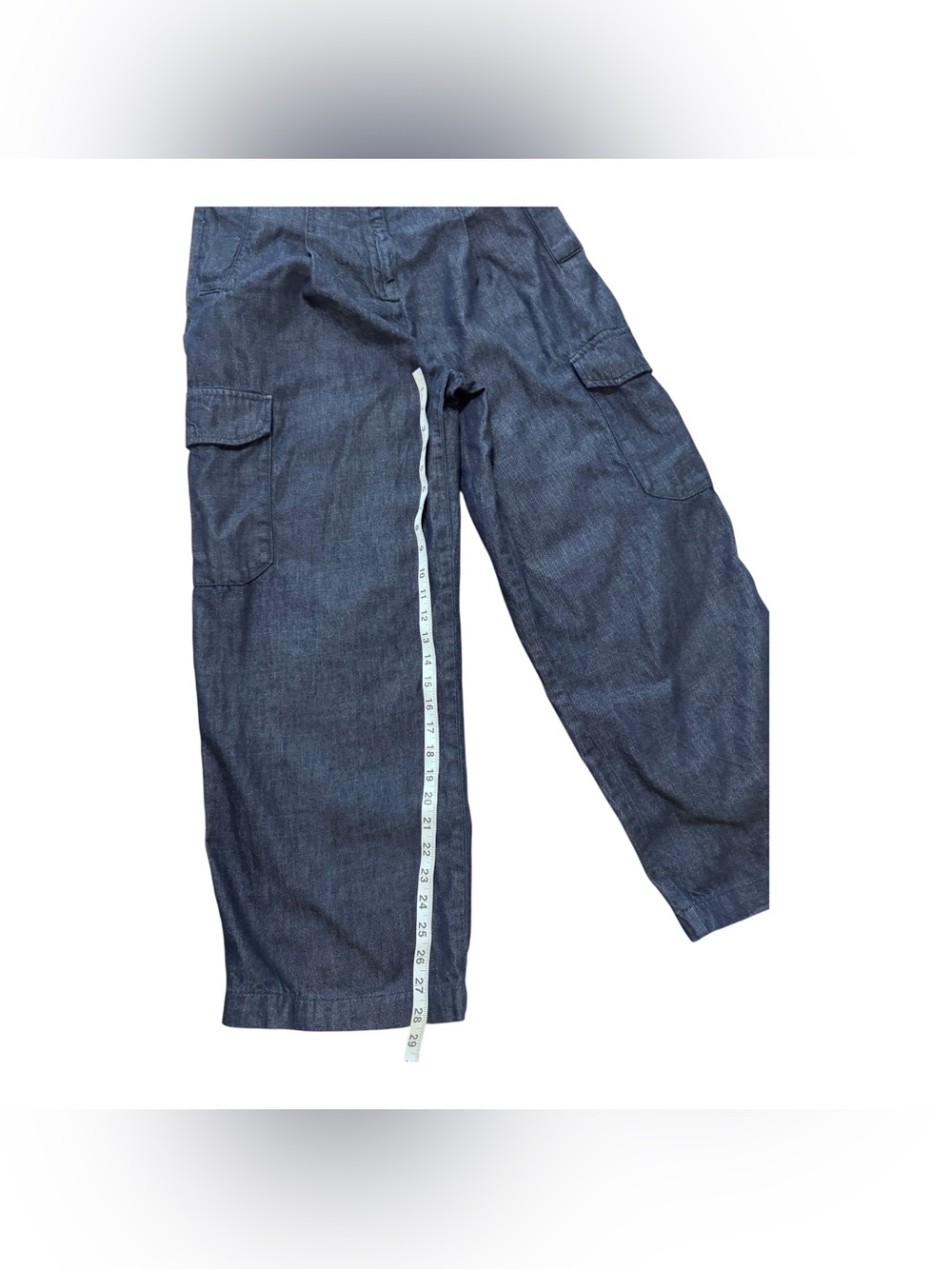 Wide Leg Cargo Denim Jeans - Dark Blue - Picture 3 of 9